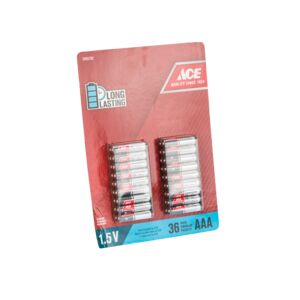 BATTERY AAA CARDED 36PK ALKALINE ACE BATTERY AAA CARDED 36PK ALKALINE ACE